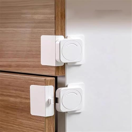 Image of SPY KIDS Right Angle Baby Safety Lock 2 Pack | No Drill Heavy Duty Adhesive | Childproof Drawer Cabinet Fridge Wardrobe Closet Door Latch | Toddler Proof Home Safety