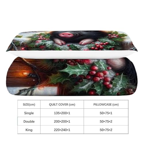 Housse de couette single sanglier microfibre avec taie 135x200cm - 4