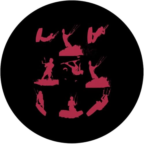 Miniatura 3 de Kitesurf Silhouette Photo Montage Viva Magenta Pattern PopSockets Standard PopGrip