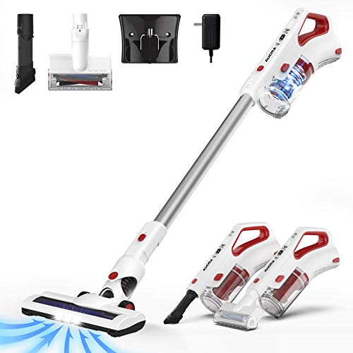 Aucma Aspirateur Balai sans Fil, Aspirateur à Main Aspirateur Puissant, Technologie Cyclonique,2 Vitesses modulables, Silencieux et Ultraléger,pour Maison, Poils d'animaux, Voiture, Bureau