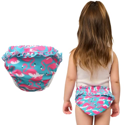 CULEO Pañales bañadores de tela 1 pañal de baño reutilizable, nuevo y bonito, con volantes, apto para bebés de 17 a 23 años (2XL)