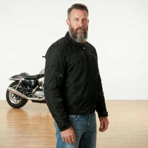 Image of Milwaukee Leather Men's CE Armored Textile Motorcycle Rider Jacket - Year Round Wear