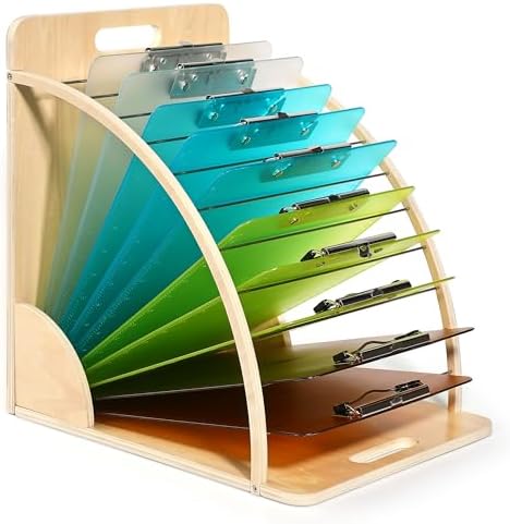 Amazon.com : Sintuff 2 Pcs Clipboard Holder Wood Metal Clipboard ...