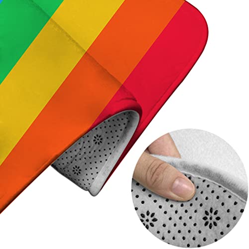 Badezimmerteppich-Set, 3-teilig, Rainbow LGBT, waschbare Badeteppiche, rutschfest, mit Rückenpolster, Konturteppich und Toilettendeckelbezug – Bild 5