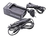 Contenido del envío: 1x cargador, 1x clavija euro de 220 V, 1x adaptador coche | Accesorios y repuestos para su cámara - De vhbw