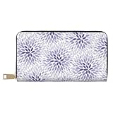 VOSERY Geldbörse Damen, Leder Bifold Multi Card Wallet Flieder Blumen Abstrakt Damen Geldbörsen...