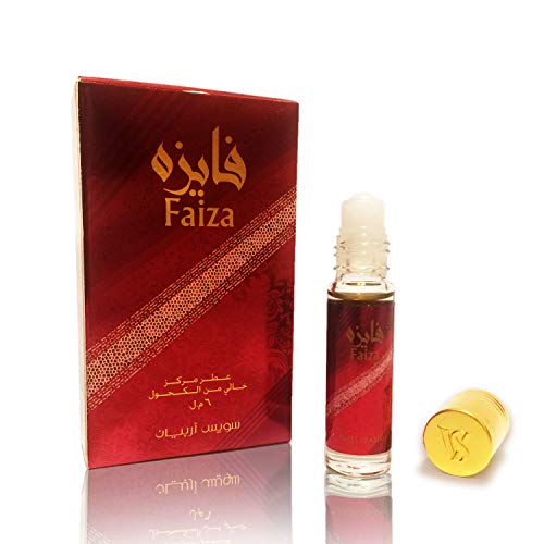 FAIZA, Roll On Perfume Oil 6 mL (.2 oz) | Oriental Fragrance for Men and Women | Musk, Frutiy, Woody and Citrus Notes | Alcohol Free Attar, Vegan Parfum | by Oudh Artisan Swiss Arabian of Dubai, UAE.