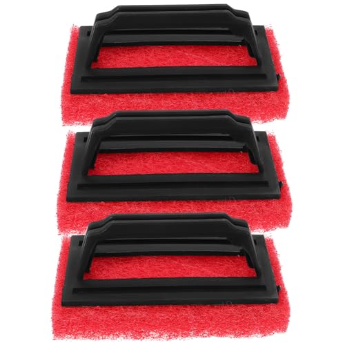 VILLCASE - VILLCASE 3 Stück Siebdruck-Scheuerpads mit Griff, Siebdruck-Peeling-Pad Siebdruck-Tinten-Peeling-Bürste Scrub für Alle Siebdruck-Anforderungen Siebdruck-Zubehör Siebdruck-Scheuerpad - Rot