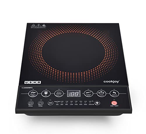 Usha Cookjoy (CJ2000WPC) 2000 Watt Induction Cooktop (Black), Usha Cookjoy (CJ2000WPC) 2000 Watt Induction Cooktop (Black),