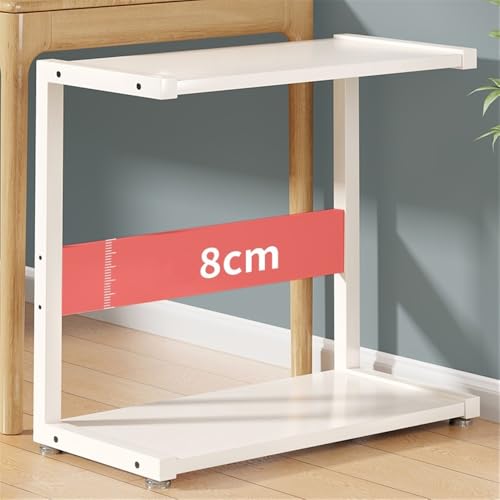 Soporte para CPU móvil con ruedas bloqueables, estante doble resistente para oficina y escritorio de juegos (Blanco) (Pequeño) miniatura 4