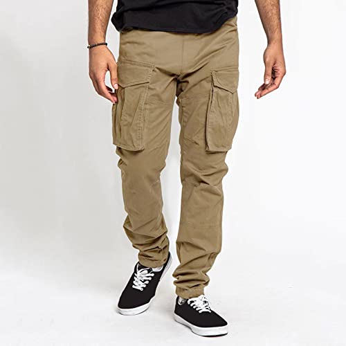 Cargo Pants for Men Outdoor Loose Drawstring Jogger Hiking Pants Casual Fashion Straight Leg Trousers2