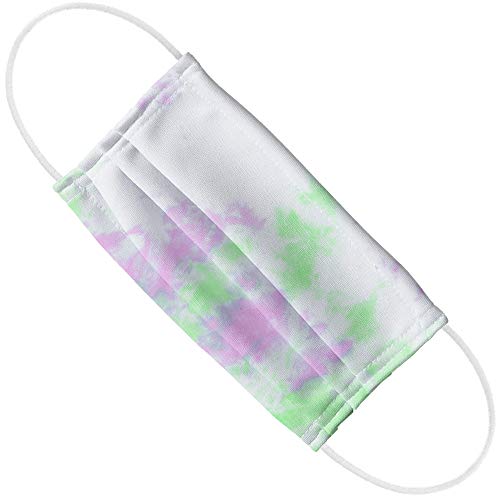 Tie Dye Purple And Green 1-Ply Reusable Face Mask Covering with Adjustable Nose Wire, Unisex
