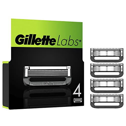 Gillette Labs Lamette Da Barba Per Rasoio Uomo, 4 Ricambi Da 5 Lame, Comfort E Profondità, Compatibile Con I Rasoi Gillette Labs