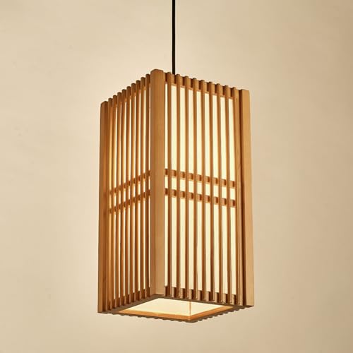 Lampe suspendue de style Wabi-sabi en bois pour créer un nid douillet et poétique