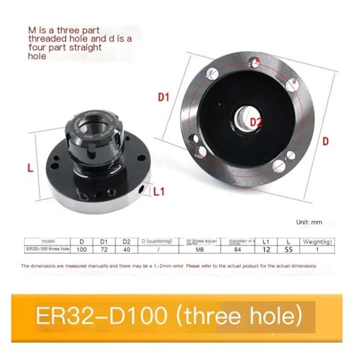 Mini brida ER16 ER25 de 80 mm para proyectos de grabado y modelado en tornos caseros 3