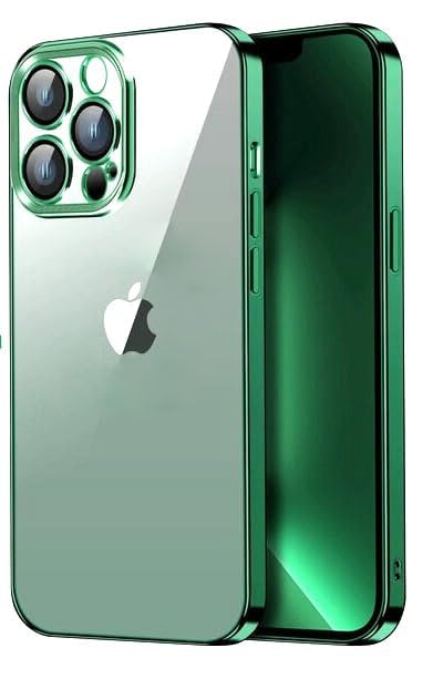 Image of mobistyle Designed for iPhone 13 Pro | Electroplating Clear | Back Cover Case for iPhone 13 Pro (Silicone | Electroplating Green)