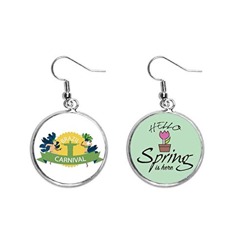 Pendientes de Corcovado y Brasil Carnaval para primavera joyería colgante