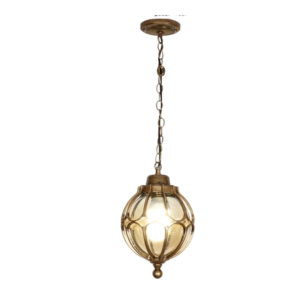 Lámpara retro de techo para cenador exterior e interior con suspensión de bronce 8