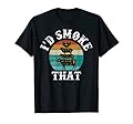 Funny Retro BBQ Party Smoker Chef Dad Gift - I'd Smoke That T-Shirt