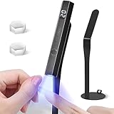 MAGYCAT Metal Mini Handheld UV Nail Light Belt Support for Gel Nails Portable LED Nail Lamp USB Nail Dryer for 10s Fast Curing Home Nail DIY Gel Polish Nail Glue (Black), 601230