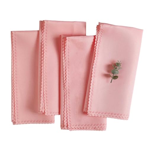 Servilletas de tela cuadradas color rosa 48x48 cm pack 4 miniatura 1