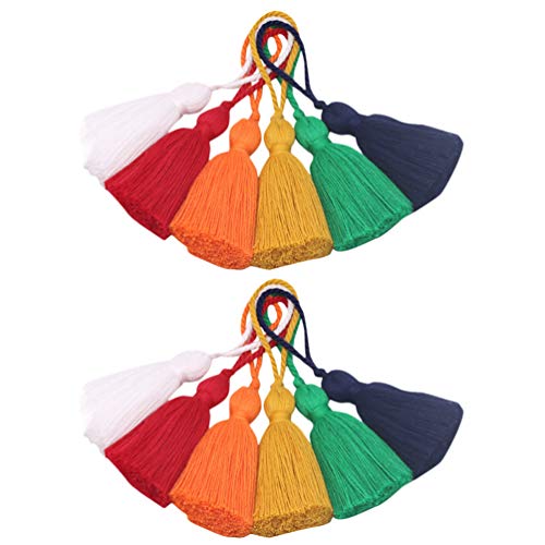 EXCEART 12Pcs Borlas de Seda de Marcador de Seda de Cetim Pom Pom Borla Artesanal Macio Mini Borlas