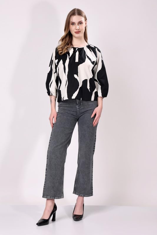 Image of London Hills Women Cotton Regular Fit Top Full Sleeves Top