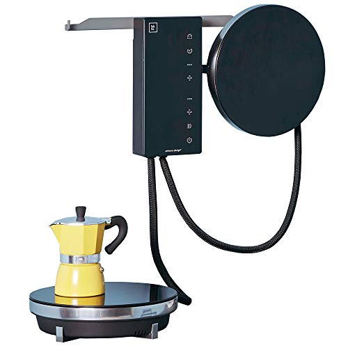 Ordine – Elektro-Kochfeld für Induktionsherd, Glaskeramik, 2 Herde, tragbar, Farbe: Schwarz