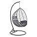 Produktbild [en.casa] Hängesessel Capileira 1-Sitzer Outdoor Hängestuhl mit Gestell und Kissen Hängekorb bis 150 kg Hellgrau/Dunkelgrau