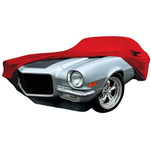 Image of 1967-1981 Camaro Car Cover - Custom Fit Indoor Protection Ultraguard Stretch Satin - The Ultimate High End Fit for Classic Chevrolet Camaro (Red)