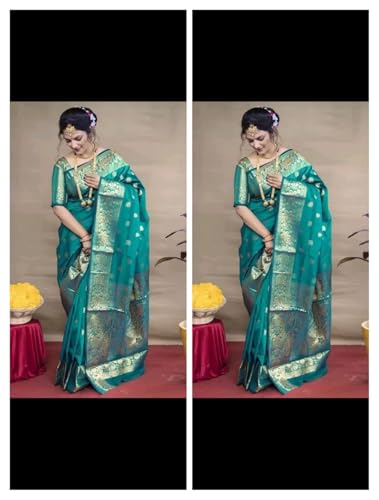 Image of RENVAANI Women's Traditional Kanjivaram Kanchipuram Silk Unstitched Lehenga Choli with Dupatta (MAROON DUP PINK)