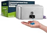 Alpine Manual Surface-Mounted Stainless Steel Liquid Soap Dispenser, 40 oz Capacity (Horizontal)