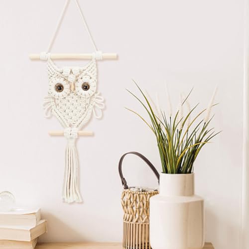 ORIGACH DIY Macrame Owl Wall Hanging Tapestry Kit Handmade Macrame Owl Kit with Video Tutorial Boho Hand Woven Macrame Wall Hanging Decor for Living Room Bedroom Office - Image 4