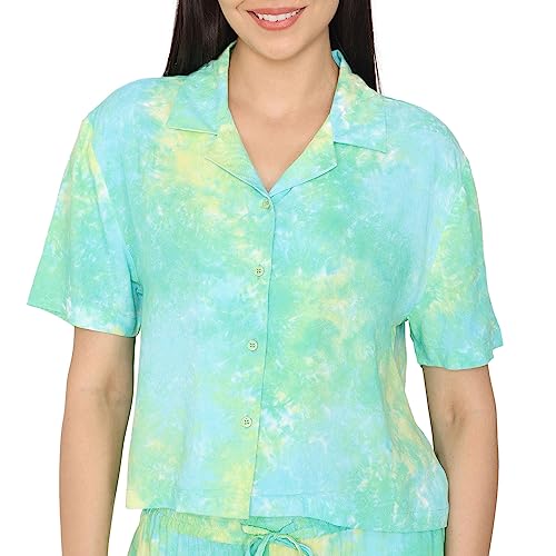 Image of Zivame Basics Knit Cotton Pyjama Set for Women - Medieval Blue