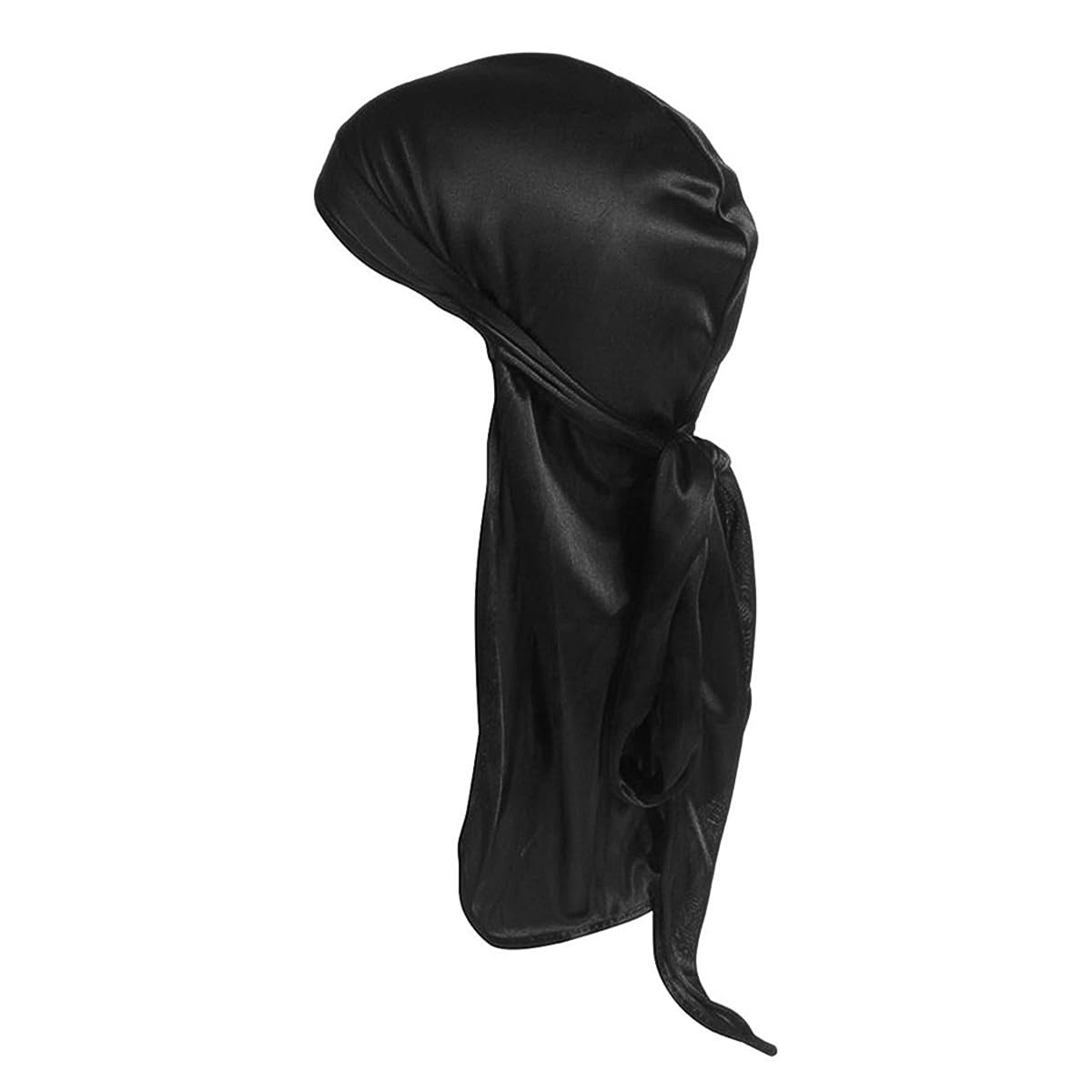 jedwabiste miseczki Durag z długim falowanym ogonem, długie nakrycie głowy Hip-hop z szerokim paskiem, miękki i oddychający turban, 2 sztuki