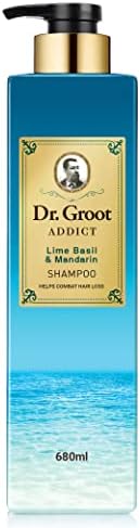 Dr. Groot Addict Hair Growth Shampoo - Professional Quality Hair Loss Shampoo Treatment for Damaged Hair - Rich Formulated with Biotin for Scalp Nourishing - Hair Thickening & Hydrating Shampoo for Daily Use for Men and Women - Lime Basil & Mandarin Scent (680ml / 22.99 Fl Oz)