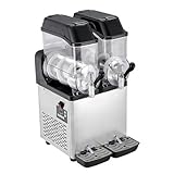 Commercial Slushy Machine, Stainless Steel Single Tank Frozen Drink Maker with Digital Control for Margarita, Smoothie, Slushie, Ideal for Bars, Cafes, Events (30L-X2)
