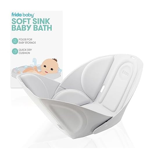 Frida Baby Soft Sink Baby Bath|Easy to Clean Baby Bathtub + Bath Cushion That Supports Baby's Head