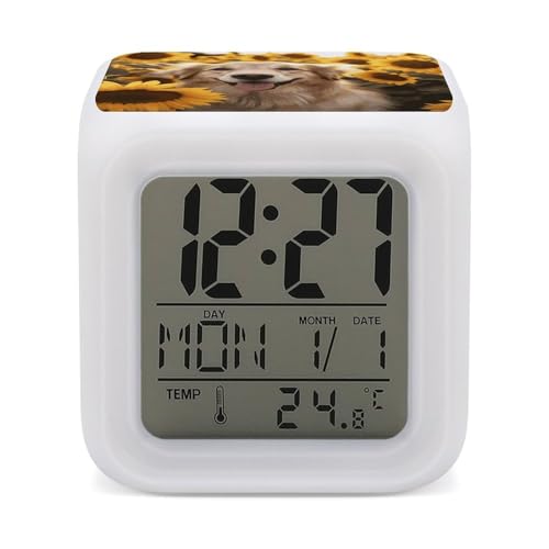 Reloj despertador digital LED multicolor con diseño de perro 2