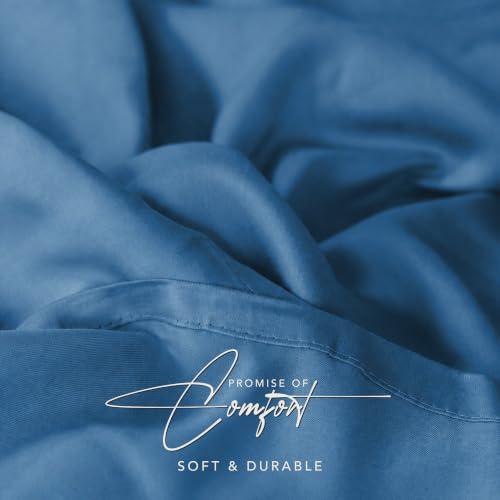 Image of Mush 100% Bamboo King Size Bedsheet with 2 Pillow Covers | 100x108 in | 300 TC Bedsheet for Double Bed King Size | Ultra Soft, Natural Breathable & Cooling Double Bed Luxury Sheets (Eclipse Navy)