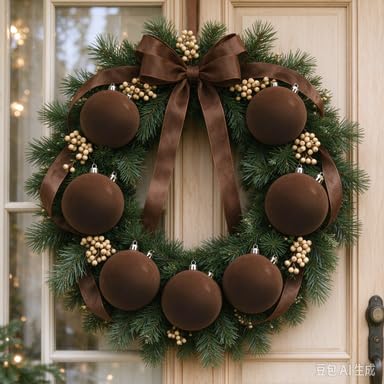 6Pcs 2.36 Inch Mini Shatterproof Hanging Christmas Ornaments for Tree Decor (Coffee) - image 6