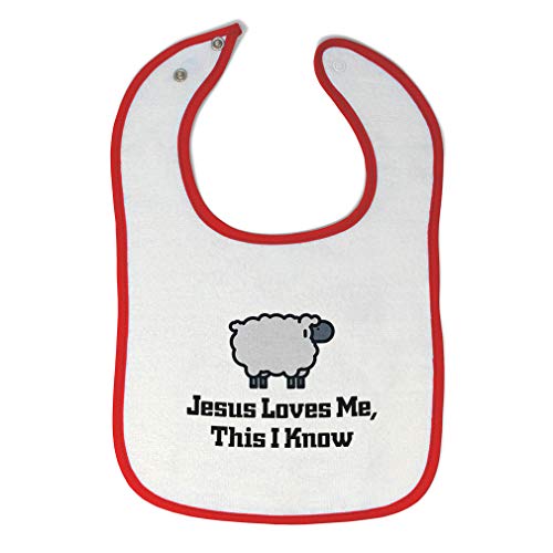 Toddler & Baby Bibs Burp Cloths Christian Jesus Loves Me This I Know Christian God Style C Cotton Baby Items for Baby Girl & Boy White Red Design Only
