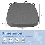 BUYUE Thickened 2.5" Friendly Woven Fabric Dining Chair Cushion, U-Shape High Density Foam Comfortable Chair Pad for Kitchen, Slip Resistant Indoor Seat Cushion (1 Piece, Dark Gray) - Image 2