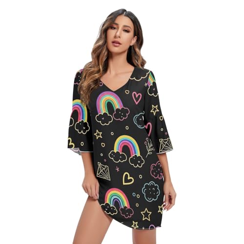 Robe d'été noire Western légère et confortable pour camoufler les hanches