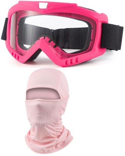 Image of Dirt Bike Goggles with Balaclava Motorcycle ATV Riding Ski Motocross Windproof Dustproof Racing Glasses for Women Men