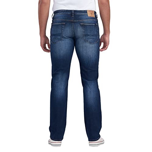 Buffalo David Bitton Men's Relaxed Straight Leg Driven Jean, Crinkled Mid Blue, 38W x 34L — view 3
