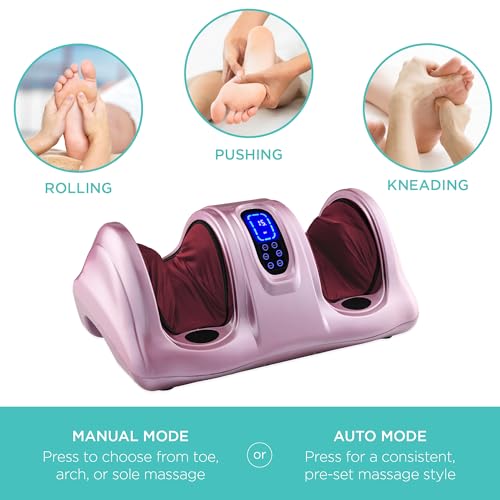Image of Best Choice Products Shiatsu Foot Massager for Pain Relief, Plantar Fasciitis, Neuropathy, Blood Circulation, Remote Control w /Compact Design - Rose