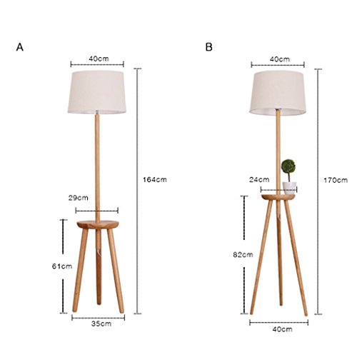 Lámpara de pie con trípode de madera y pantalla de lino estilo japonés 3
