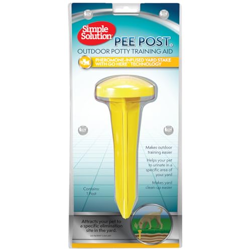 Simple Solution Pee Post Outdoor Dog Training Aid 13-Inch Pheromone Infused Yard Marking Stake for Puppy Potty Training Housebreaking Lawn and Garden Dog Pee Attractant Reusable Potty Helper