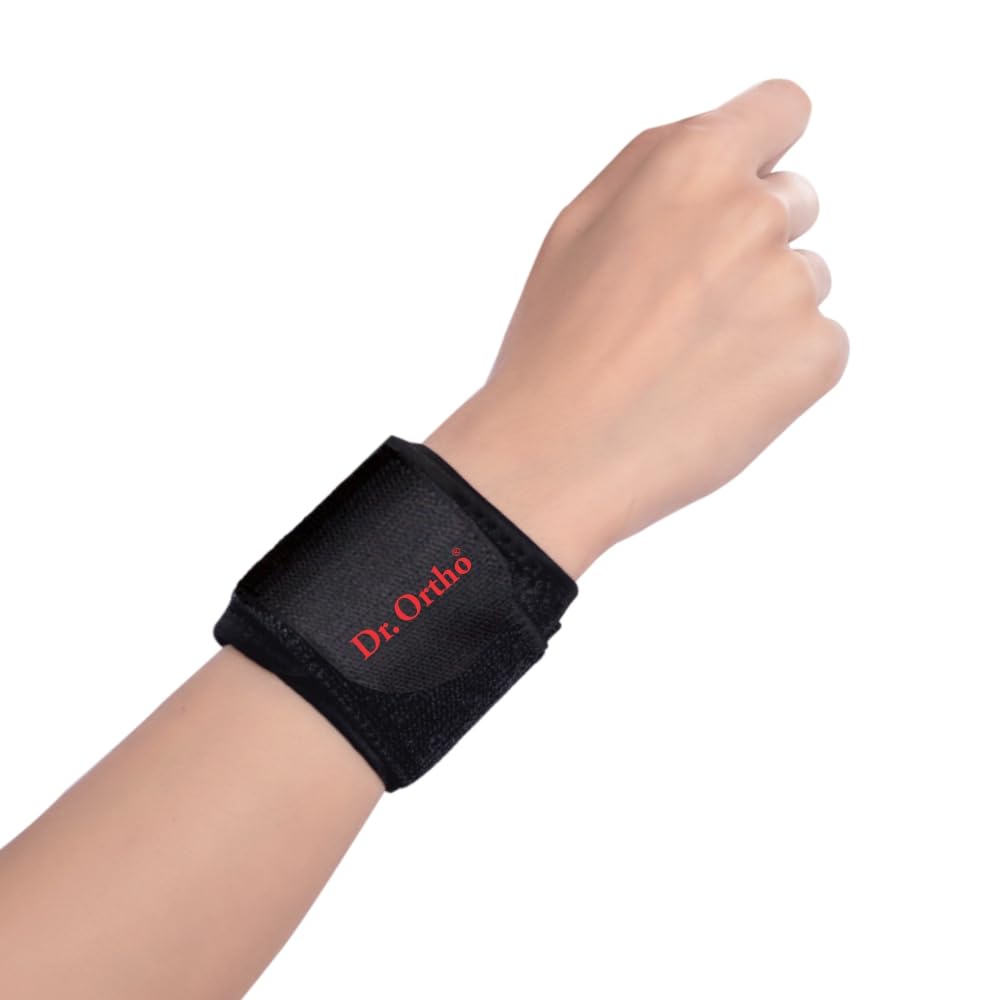 Dr.Ortho Wrist Support Neoprene Double Lock With Adjustable Wrist Strap | Neoprene Compression Brace For Pain Relief, Gym, Sports & Recovery For Men & Women | Pack Of 1(Black)-picture-18